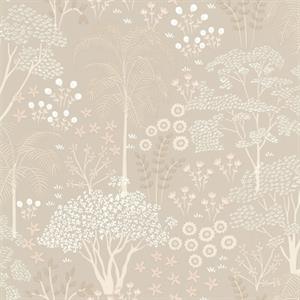 JARDIN D'EDEN PARATO TNT FLOWERS BEIGE/ROSA 10,05X0,53MT