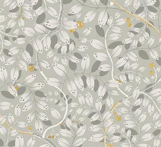 PARATO LINA II IN TNT   FIORI GRIGIO/GIALLO 0,53x10,05 mt