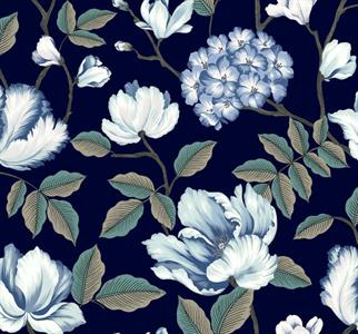 PARATO ENCHANTED IN TNT FLOWER.ROSE/NAVY 0,68X8,20MT