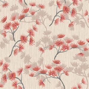 BREEZE PARATO TNT FIORE ROSSI SU BEIGE 10X0,53 MT