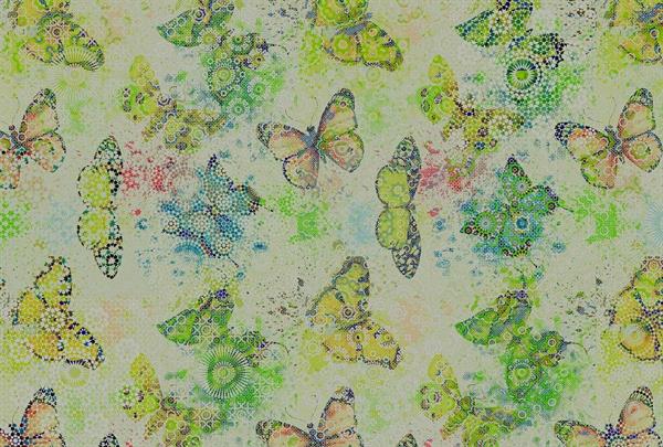 STAMPA DIG AL MQ SU SUPP200g/mq VLIES PREM MOSAIC BUTTERFLIES3 V