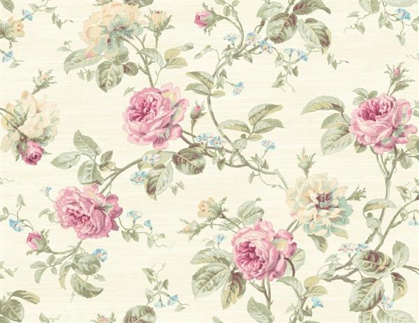 FLORENCIA PARATO TNT FIOBEIGE E FIORE ROSA 8,23x0,69mt