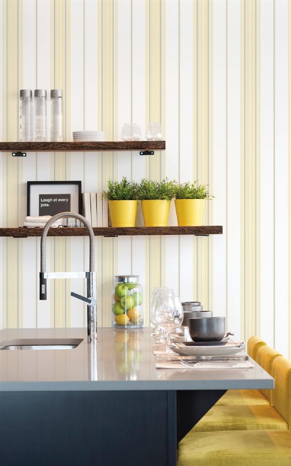 PARATO SMART STRIPES 24 /IN PVC/TNT RIGHE YELLOW 0,53X10,05MT