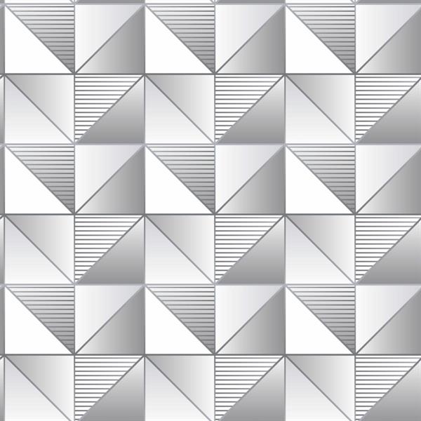 GEOMETRIX PARATO TNT GEOMETRICO ARGENTO E GRIGIO 10x0,53mt