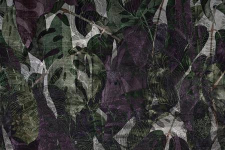 STAMPA DIGITALE INTERMEZVYNIL FOLIAGE GREEN/VIOLET MIS. AL MQ