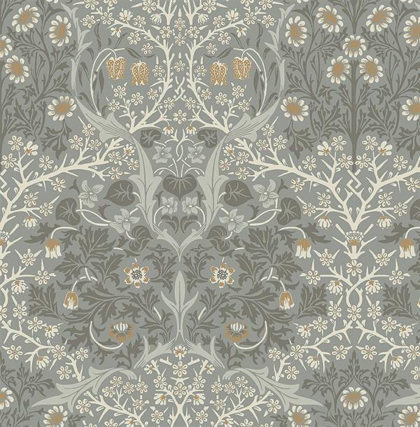 BRITISH HERITAGE PARATO SU TNT FIORI GRIGIO OCRA 10x0,52 mt