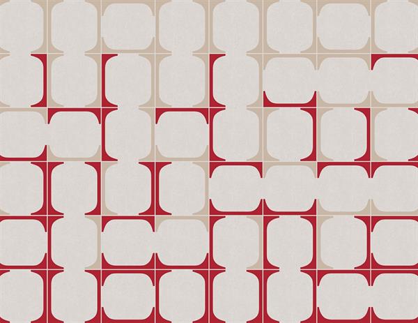 LLAUT MURALE TNT GEOMETRICO ROSSO BEIGE AL MQ