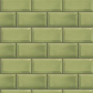 PARATO JUST KITCHEN PVC/TNT GEOM.GREEN 0,53X10 MT