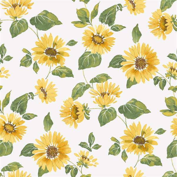 PARATO JUST KITCHEN PVC/TNT FLOWERS YELLOW 0,53X10MT