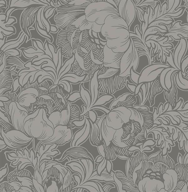 PARATO BRITISH 3 IN PVC FOLIAGE GREY 0,53X10,05MT