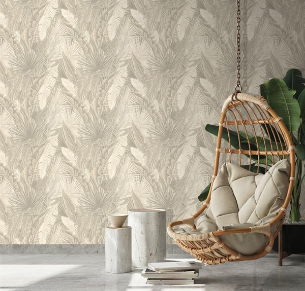 PARATO PERLA PVC/TNT    FOLIAGE LIGHT NATURAL MIS.0,53X10,05MT