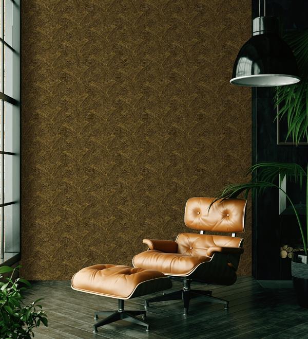 PARATO PERLA PVC/TNT    DESIGN DARK GOLD MIS.0,53X10,05MT