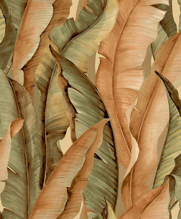 PARATO PERLA PVC/TNT    FOLIAGE ORANGE GREEN 0,53X10,05MT