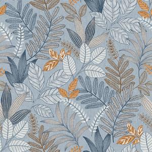 PARATO ALLURE PVC/TNT   FOLIAGE LIGHT BLUE .0,53X10,05MT