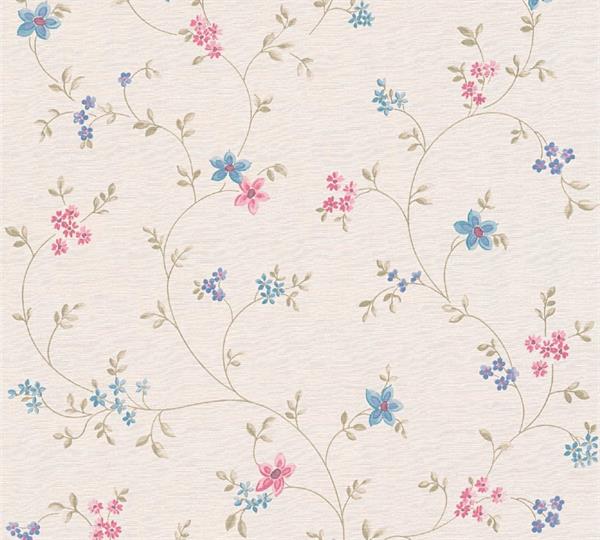 PARATO COUNTRY CHARME   PVC/TNT FLOWERS PINK 0,53X10,05MT