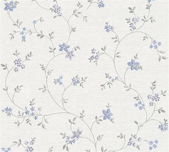 PARATO COUNTRY CHARME   PVC/TNT FLOWERS BLUE 0,53X10,05MT