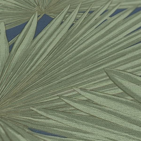 PARATO CARAIBI PVC/TNT  FOLIAGE GREEN BLUE 0,53X10,05MT