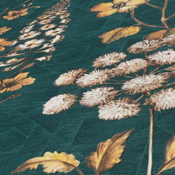 PARATO FUSION PVC/TNT   FLOWERS G.GREEN 0,53X10,5MT