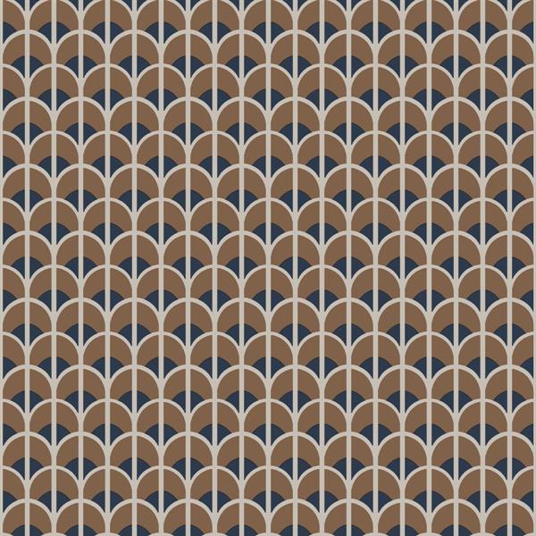 PARATO ARAZZI PVC/TNT   GEOM.BROWN/BLUE 0,53X10,05MT