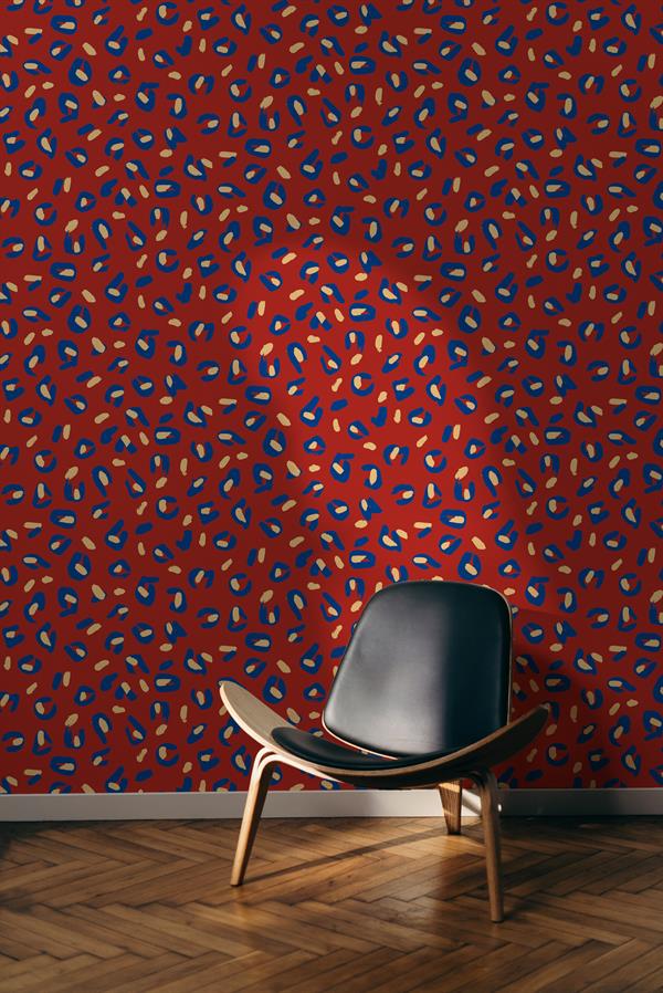 PARATO L'ENFANT TERRIBLE/IN TNT DESIGN RED/BLUE 0,50X10 MT