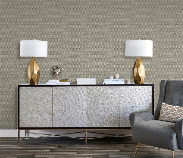 PARATO LUSTRE TNT METAL /DESIGN TAUPE/BEIGE 0,53X10,05MT