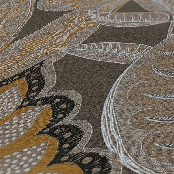 PARATO TROPICALIA PVC   /TNT FOLIAGE TAUPE 0,53X10MT