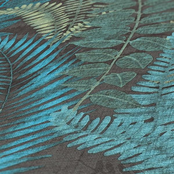 PARATO TROPICALIA PVC   /TNT FOLIAGE BLUE 0,53X10,05MT