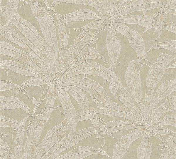 PARATO TROPICALIA PVC   /TNT FOLIAGE FANGO 0,53X10,05 MT