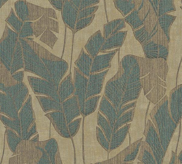 PARATO TROPICALIA PVC   /TNT FOLIAGE GREEN 0,53X10,05MT