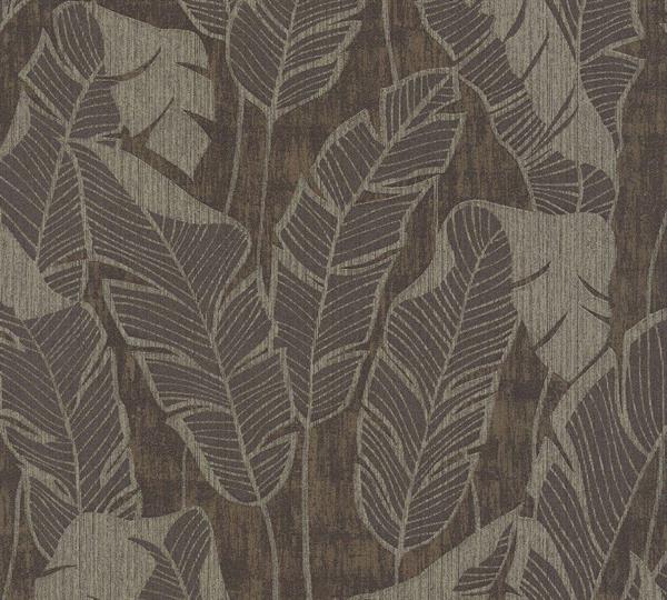 PARATO TROPICALIA PVC   /TNT FOLIAGE BROWN 0,53X10,05MT