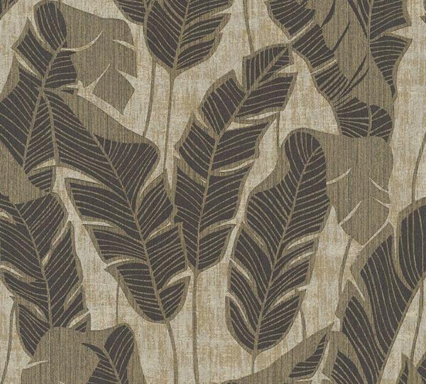 PARATO TROPICALIA PVC   / TNT FOLIAGE BROWN 0,53X10,05MT