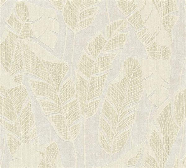 PARATO TROPICALIA PVC   /TNT FOLIAGE BEIGE 0,53X10,05MT