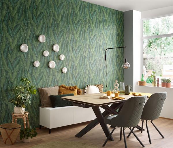 PARATO TROPICALIA PVC   /TNT FOLIAGE GREEN 0,53X10,05MT