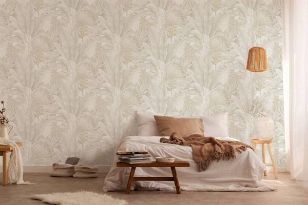 PARATO HOMECOMING PVC   /TNT FOLIAGE BEIGE 0,53X10,05MT