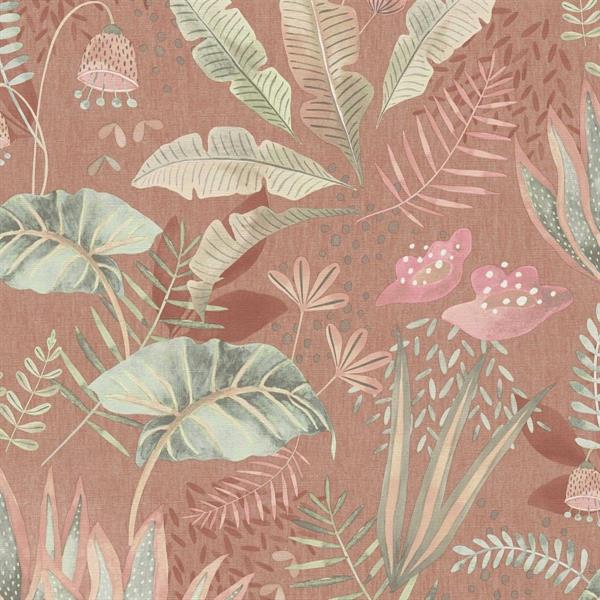 PARATO FLORAL FUSION PVC/ TNT FOLIAGE PINK 0,53X10,05MT