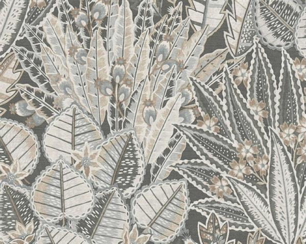 PARATO FLORAL FUSION PVC/TNT FOLIAGE GREY 0,53X10,05MT