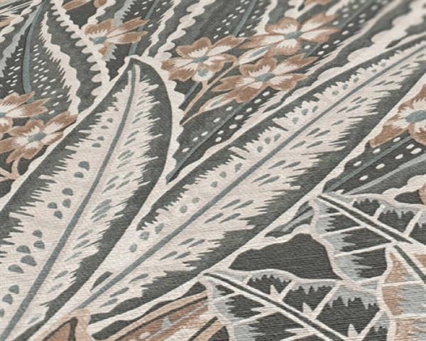 PARATO FLORAL FUSION PVC/TNT FOLIAGE GREY 0,53X10,05MT