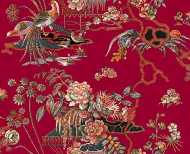 PARATO FORBIDDEN CITY   TNT FLOWERS RED 0,50X10MT