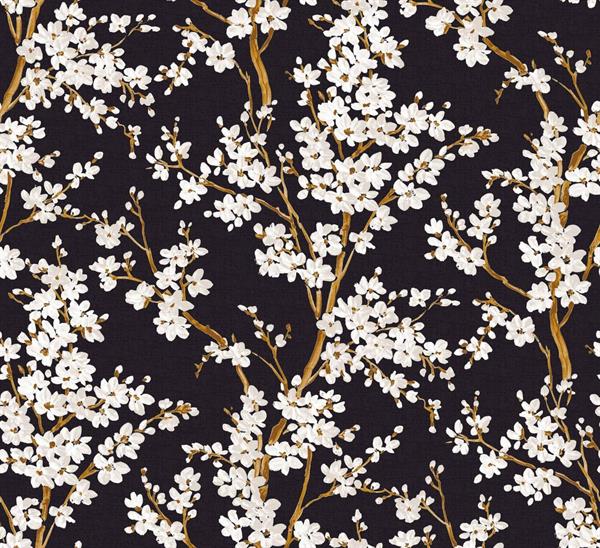 PARATO FORBIDDEN CITY   TNT FLOWERS BLACK 0,50X10MT