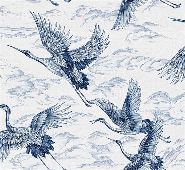 PARATO FORBIDDEN CITY   TNT BIRDS BLUE 0,50X10MT