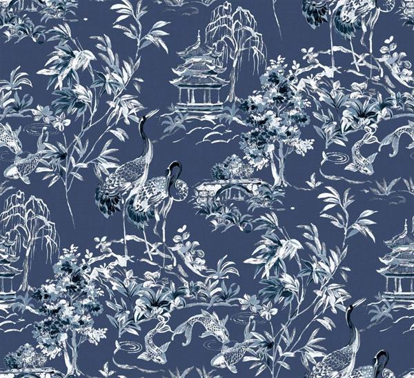 PARATO FORBIDDEN CITY   TNT FOLIAGE BLUE 0,50X10MT