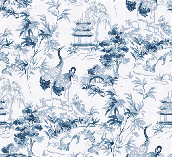 PARATO FORBIDDEN CITY   TNT FOLIAGE BLUE 0,50X10MT