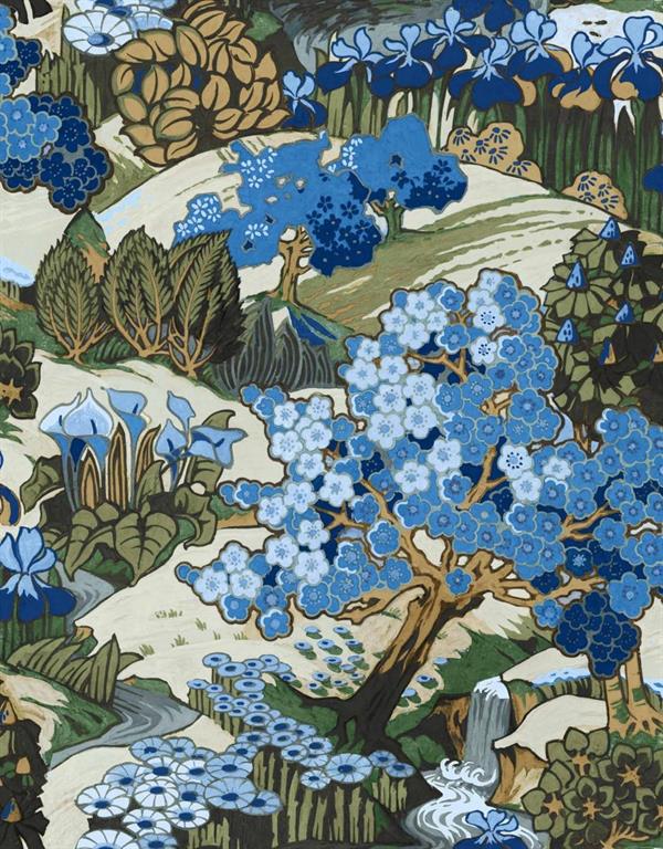 PARATO FORBIDDEN CITY   TNT FLOWERS BLUE 0,50X10MT