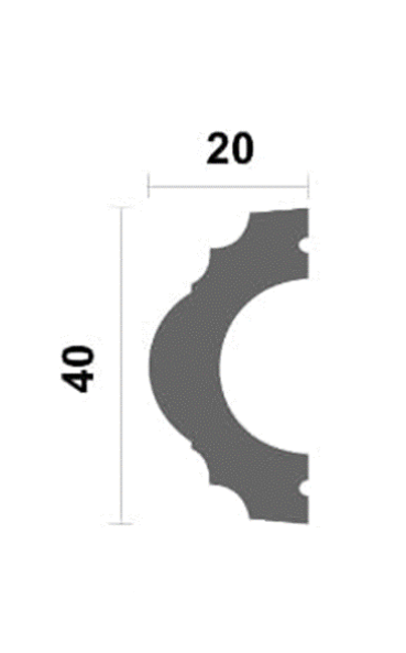 CORNICE IN POLISTRUTTURATO MIS. 4X2X200CM CF.15 PZ.