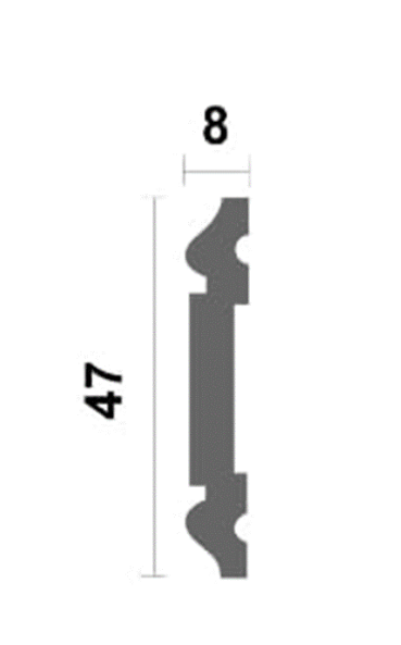 CORNICE IN POLISTRUTTURATO MIS. 4,7X0,8X200CM CF.30 PZ.