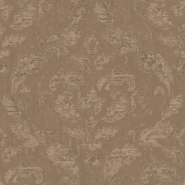 PARATO UTOPIA  PVC/TNT  /DAMASCO BROWN/BRONZE 0,53X10,05MT