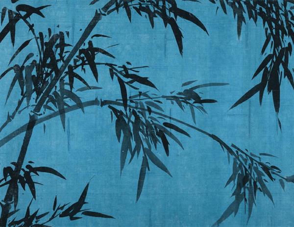 STAMPA DIGITALE IN TNT /BABYLON FOLIAGE  BLU 350x270cm