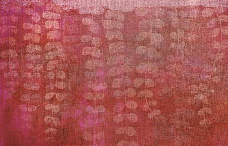 STAMPA DIGITALE IN TNT /BABYLON FOLIAGE RED 420x270cm