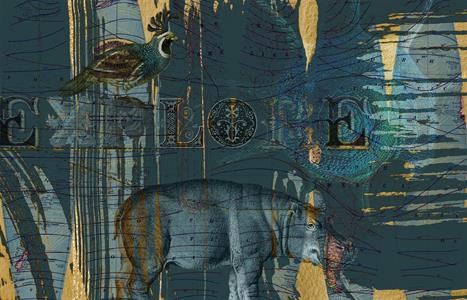 STAMPA DIGITALE IN TNT /BABYLON JUNGLE W.420X270cm