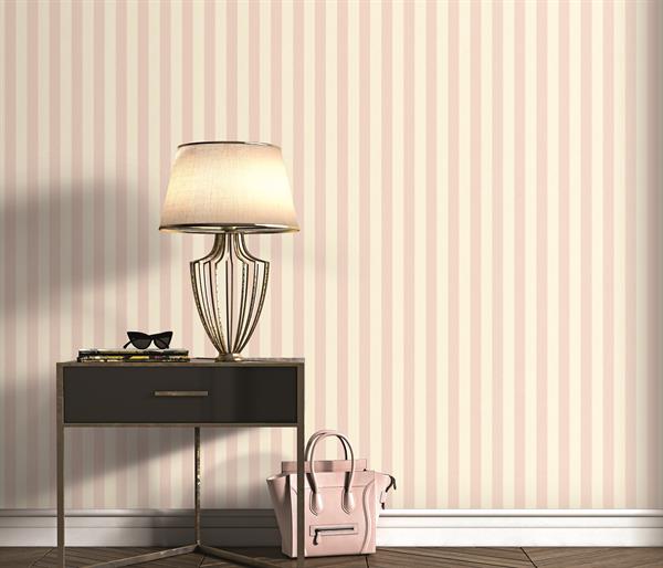 PARATO ROYAL VINILICO SU/TNT RIGHE PINK 0,53X10,05MT